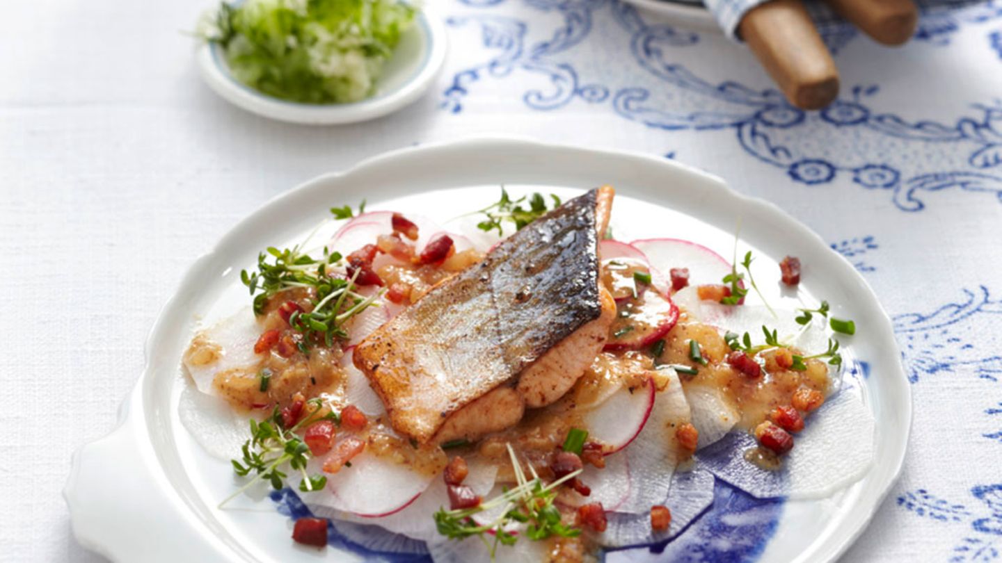 Gebratener Saibling auf Rettichsalat Rezept