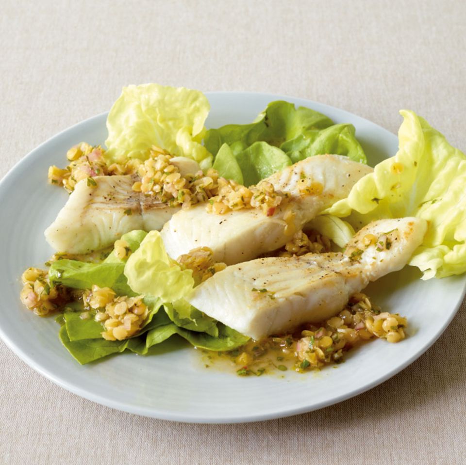 Zander mit Linsen-Vinaigrette