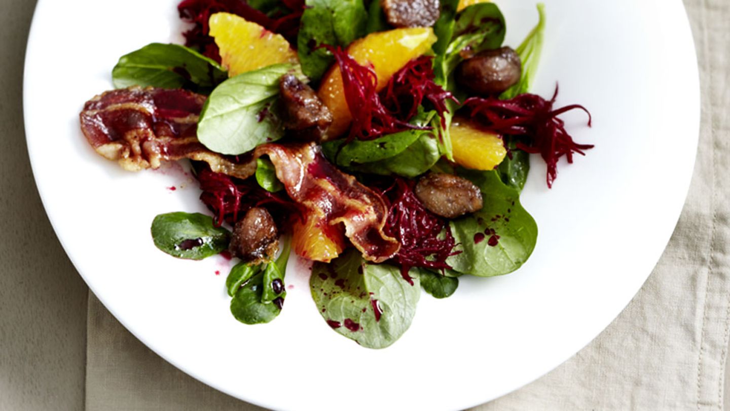 Wintersalat mit karamellisierten Maronen Rezept