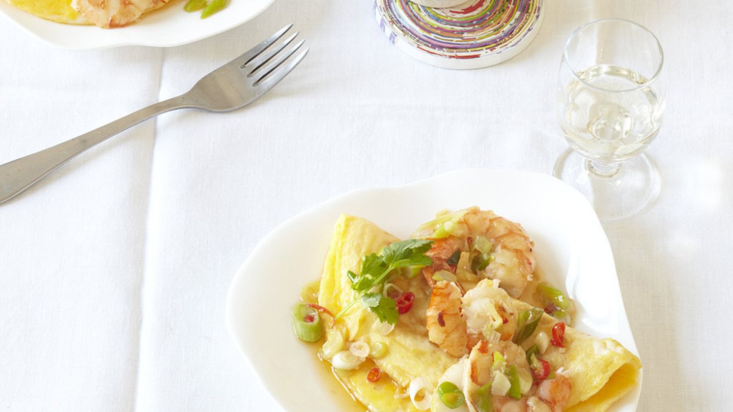 Chili-Garnelen-Omelette Rezept