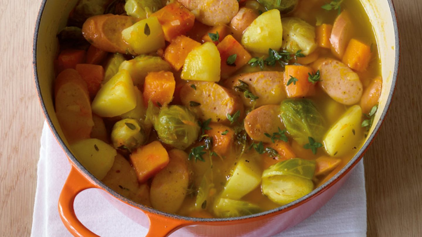 Kürbis-Rosenkohl-Eintopf Rezept