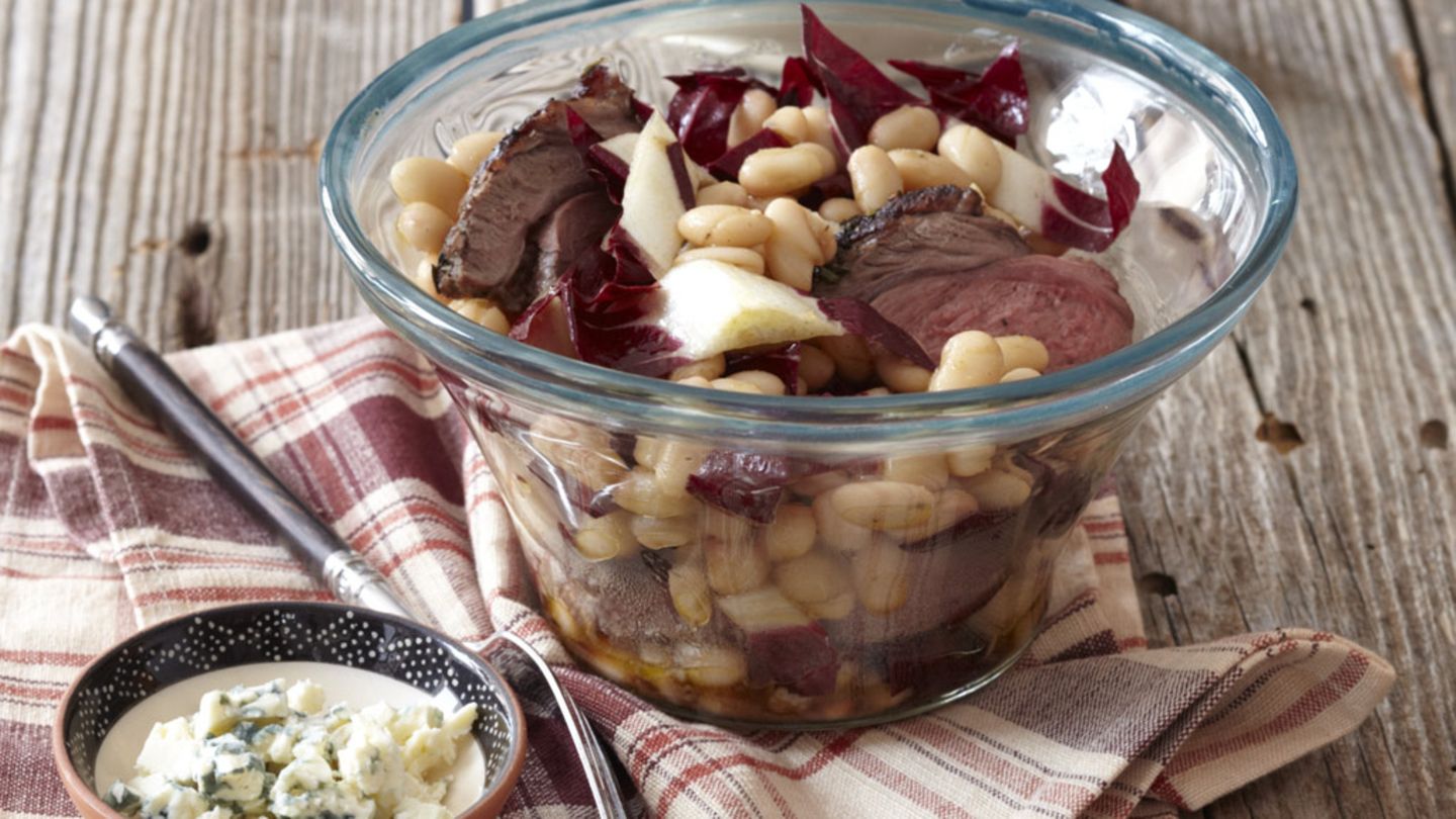 Warmer Bohnensalat mit Lamm Rezept