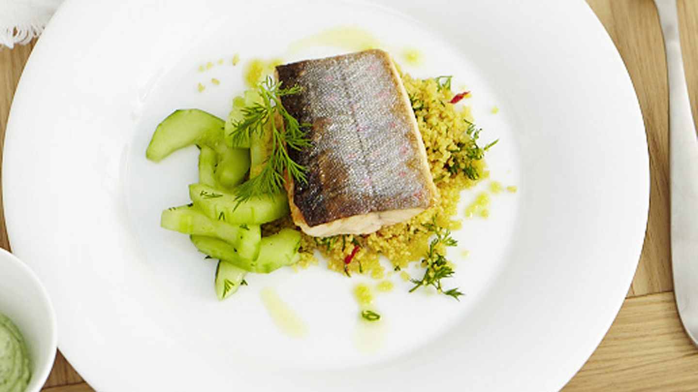 Saibling mit Orangen-Couscous Rezept