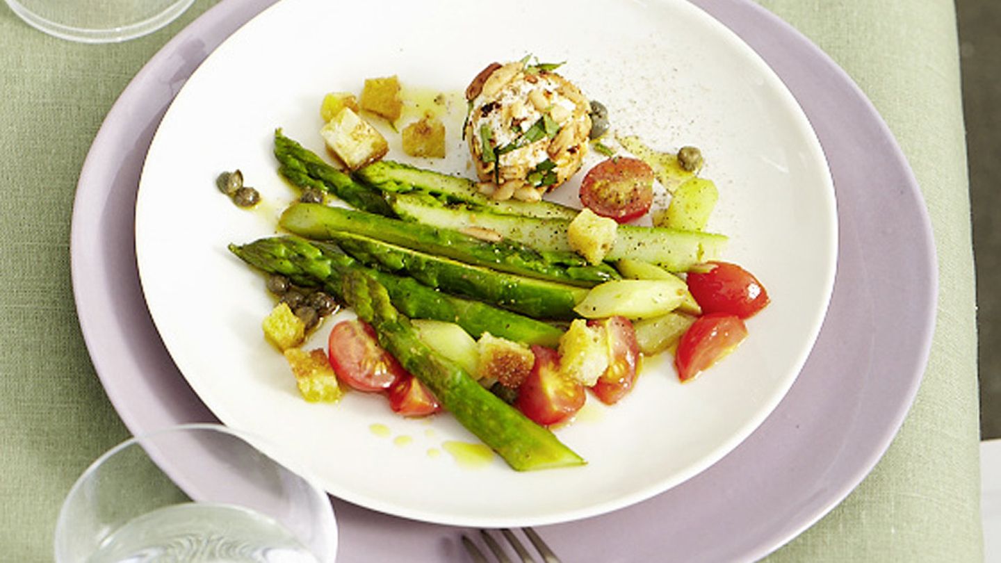 Spargel mit Frischkäsebällchen Rezept
