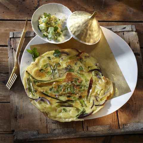 Omelette mit Gurken-Joghurt