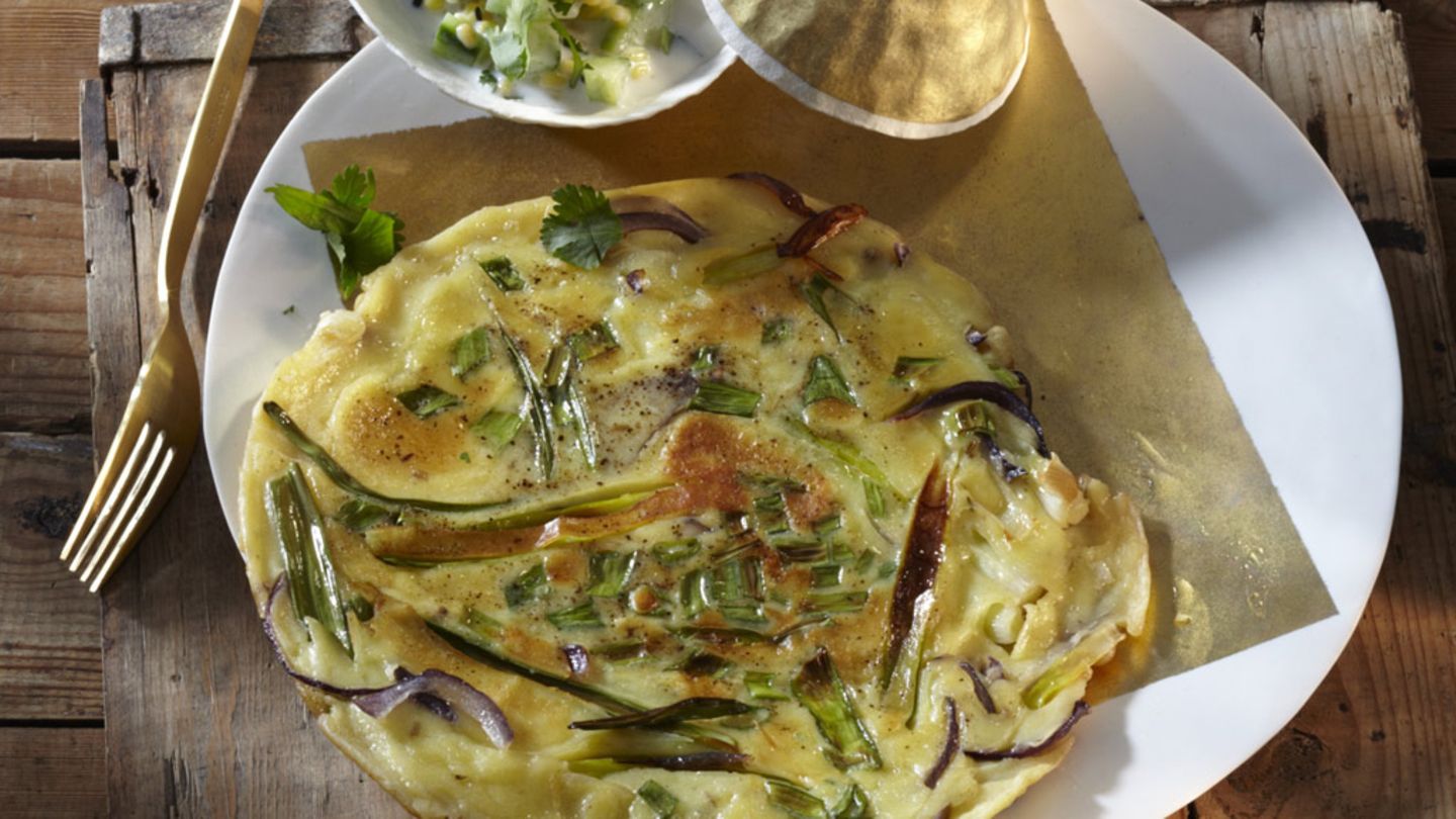 Omelette mit Gurken-Joghurt Rezept