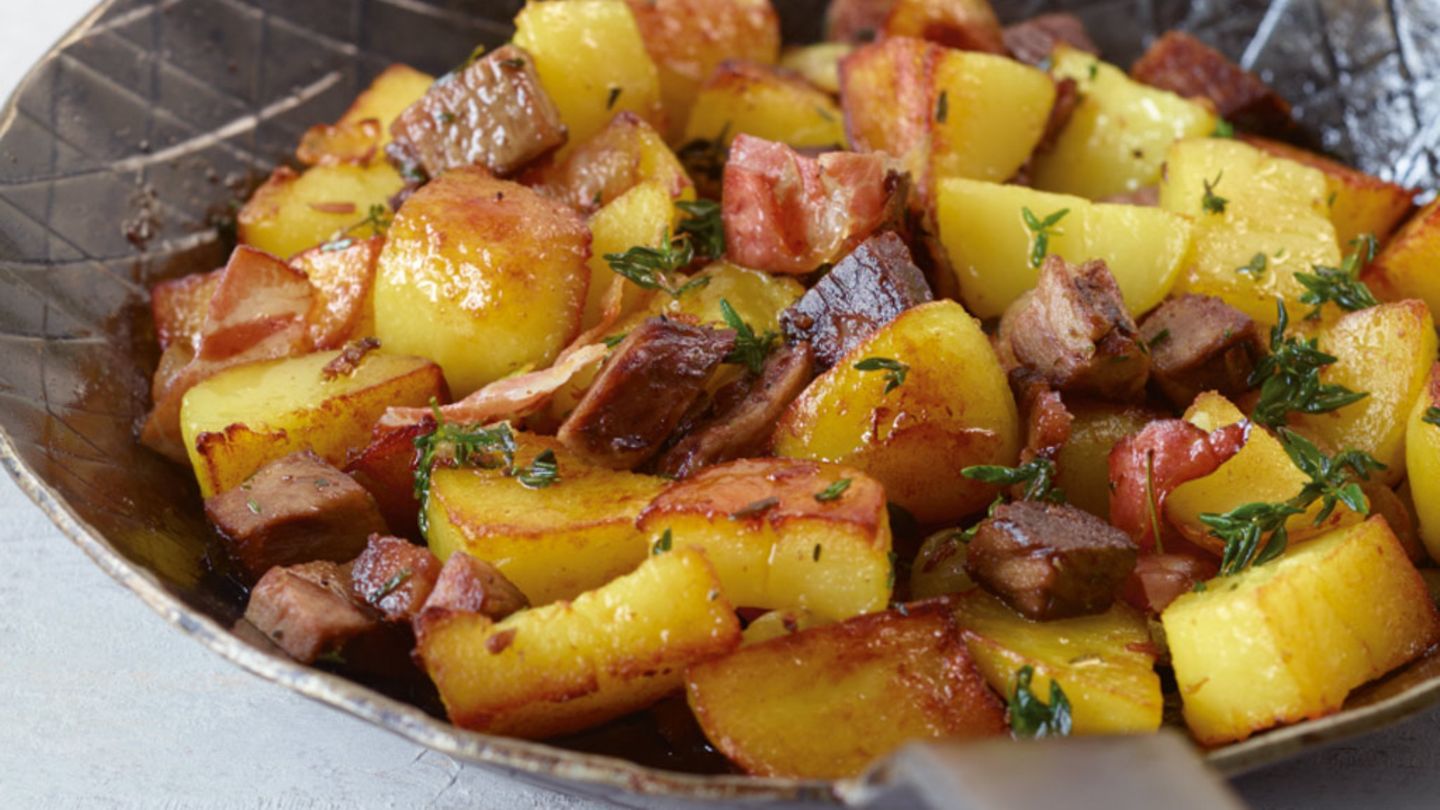 Lamm-Kartoffel-Gröstl Rezept - [ESSEN UND TRINKEN]