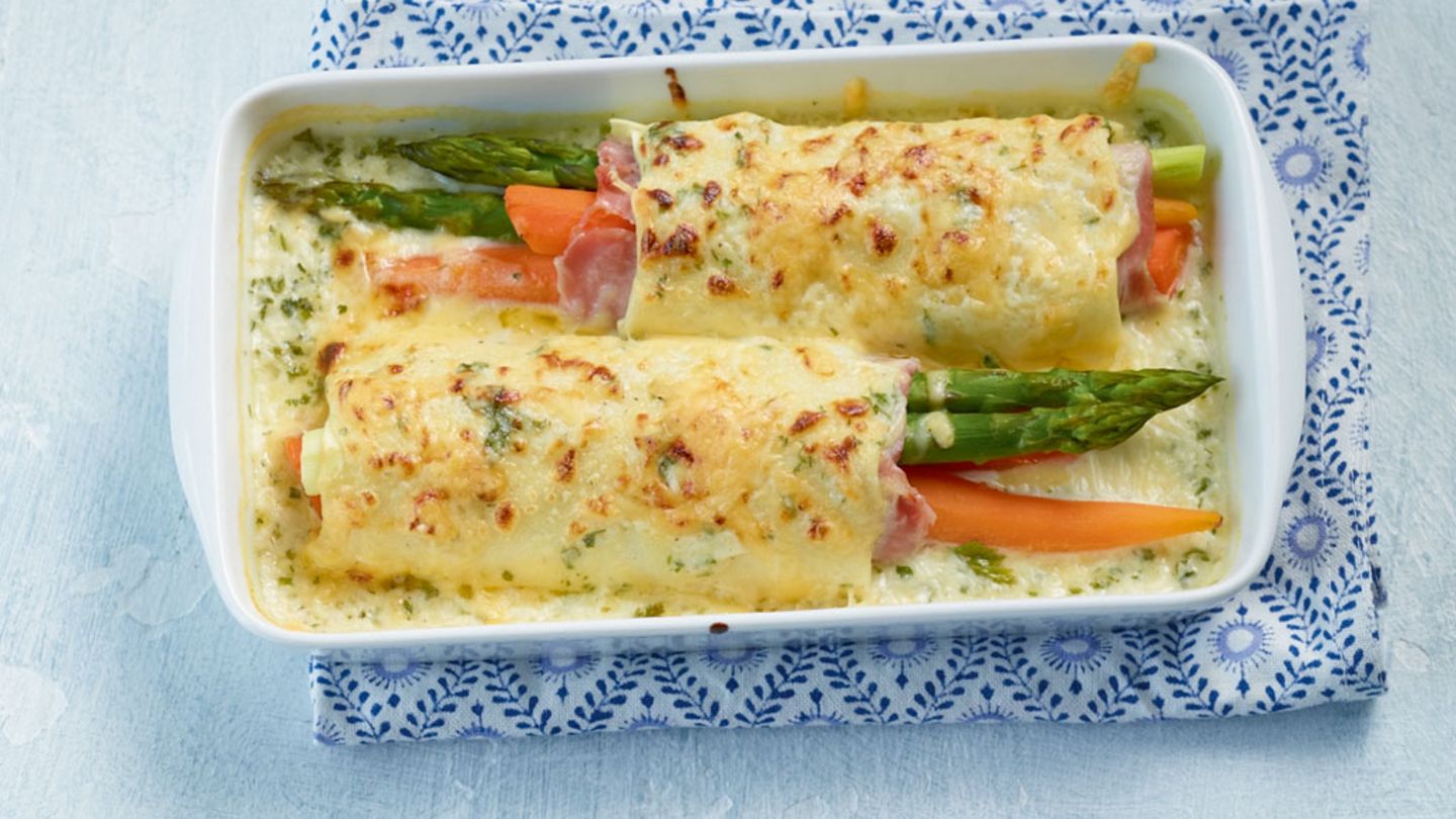 Gratinierte Nudelrollen Rezept