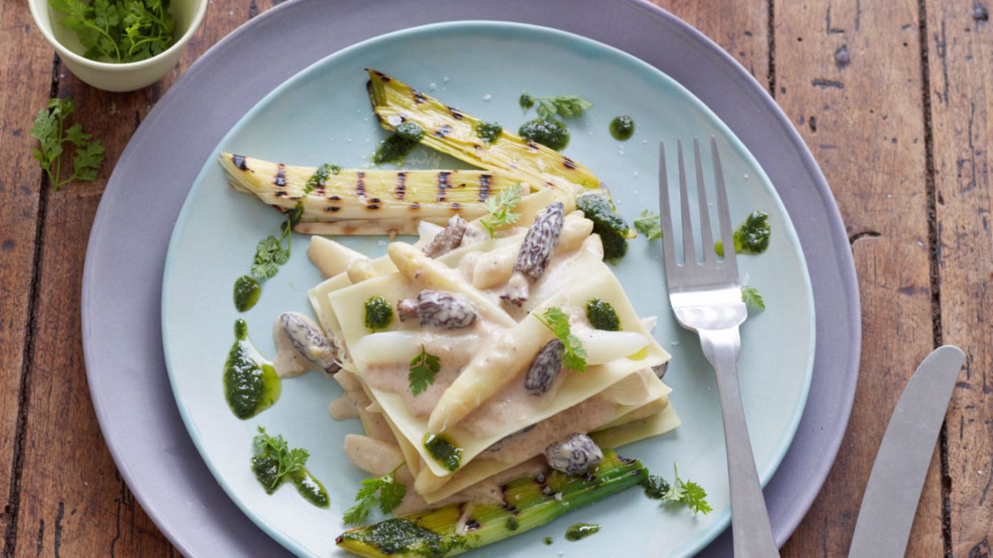 Offene Morchel-Spargel-Lasagne Rezept