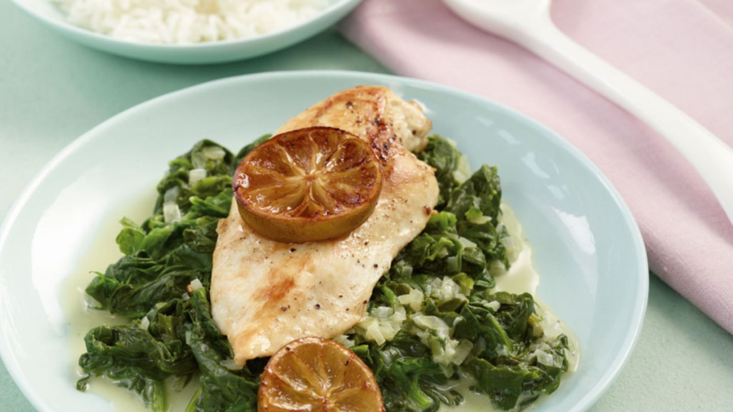 Hähnchen mit Kokosspinat Rezept