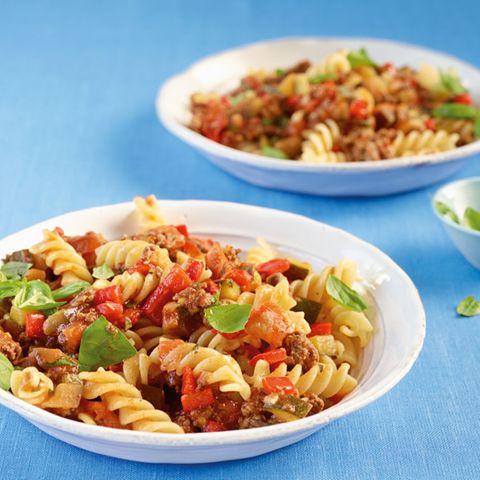 Fusilli mit Ratatouille-Bolognese