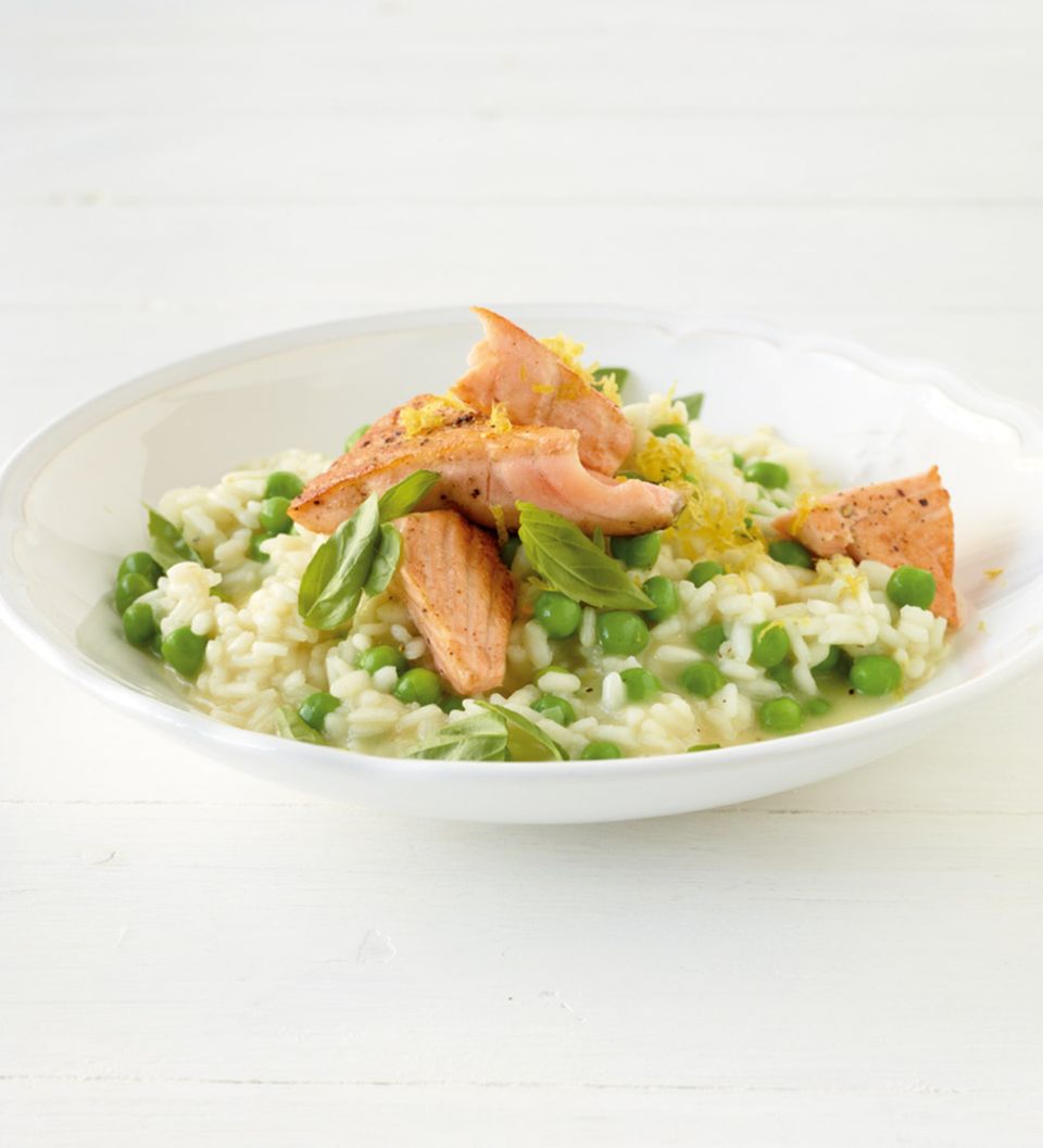Erbsen-Risotto mit Lachs Erbsen-Risotto mit Lachs