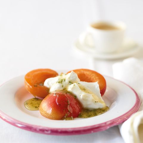 Aprikosen mit Ricotta