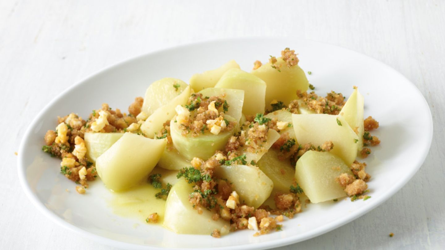 Kohlrabi mit Ei-Bröseln Rezept
