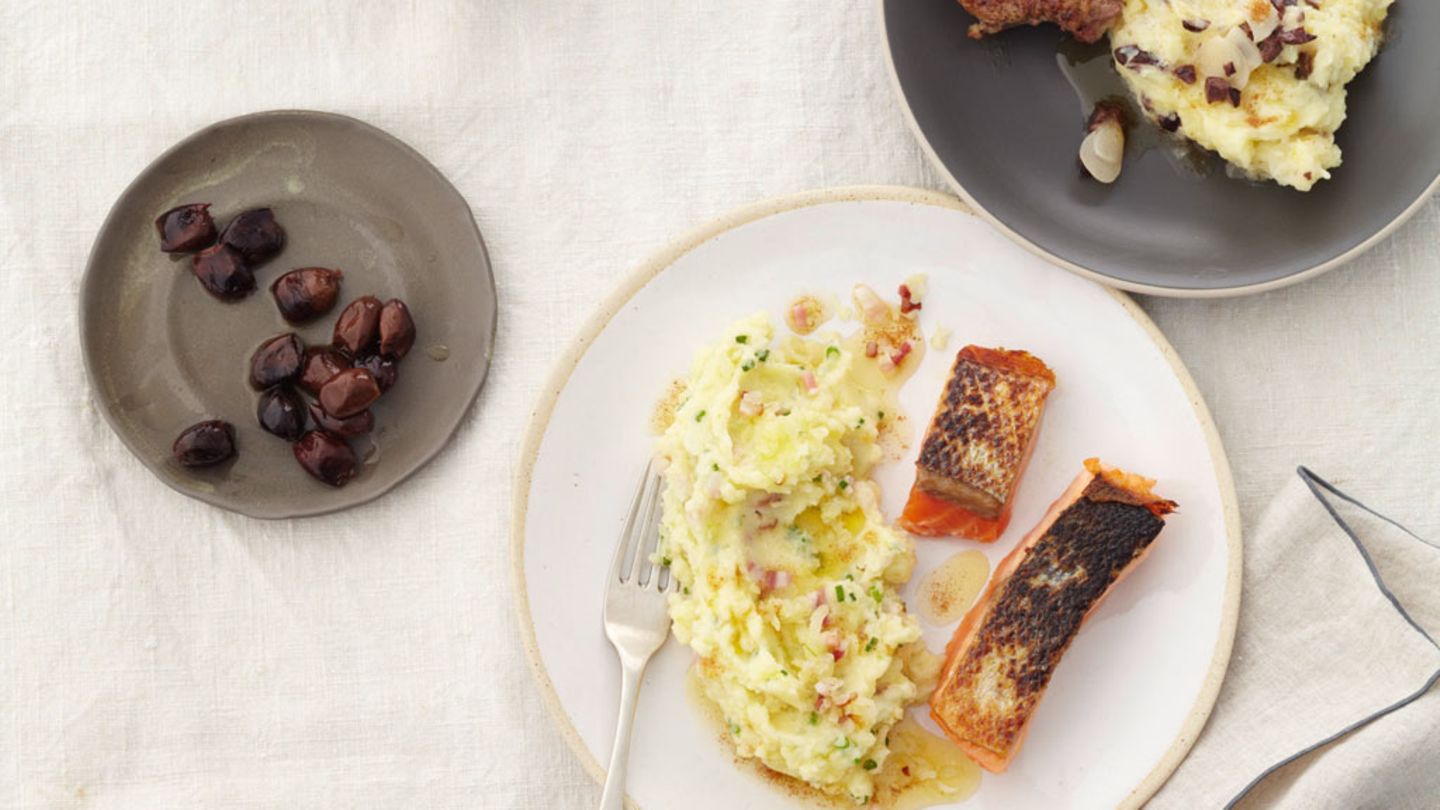 Kartoffelpüree mit Speck und Schalotten Rezept