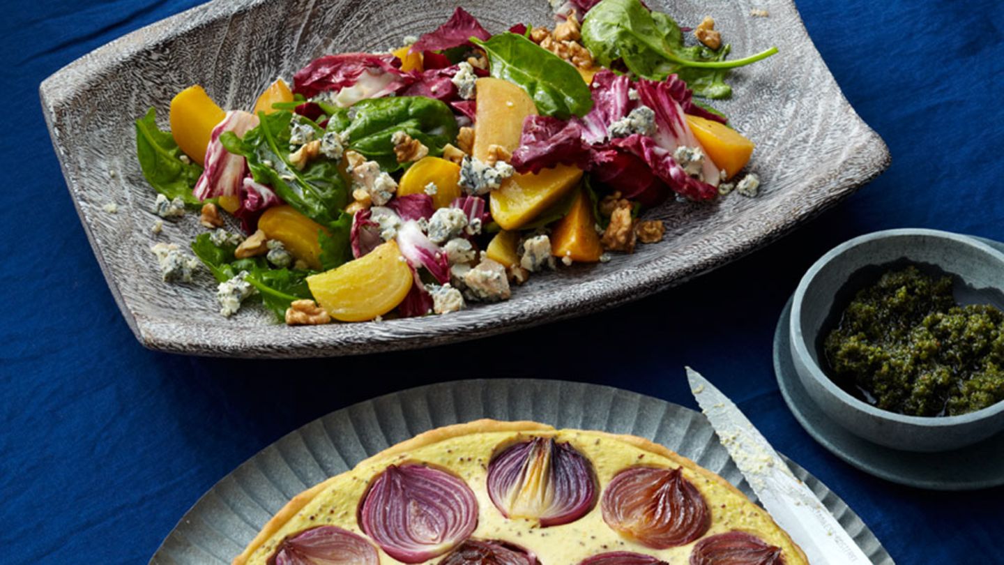 Spinatsalat mit Radicchio und Gelber Bete Rezept