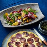 Spinatsalat mit Radicchio und Gelber Bete