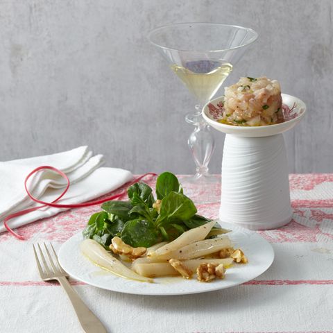 Schwarzwurzelsalat mit Saiblingstatar