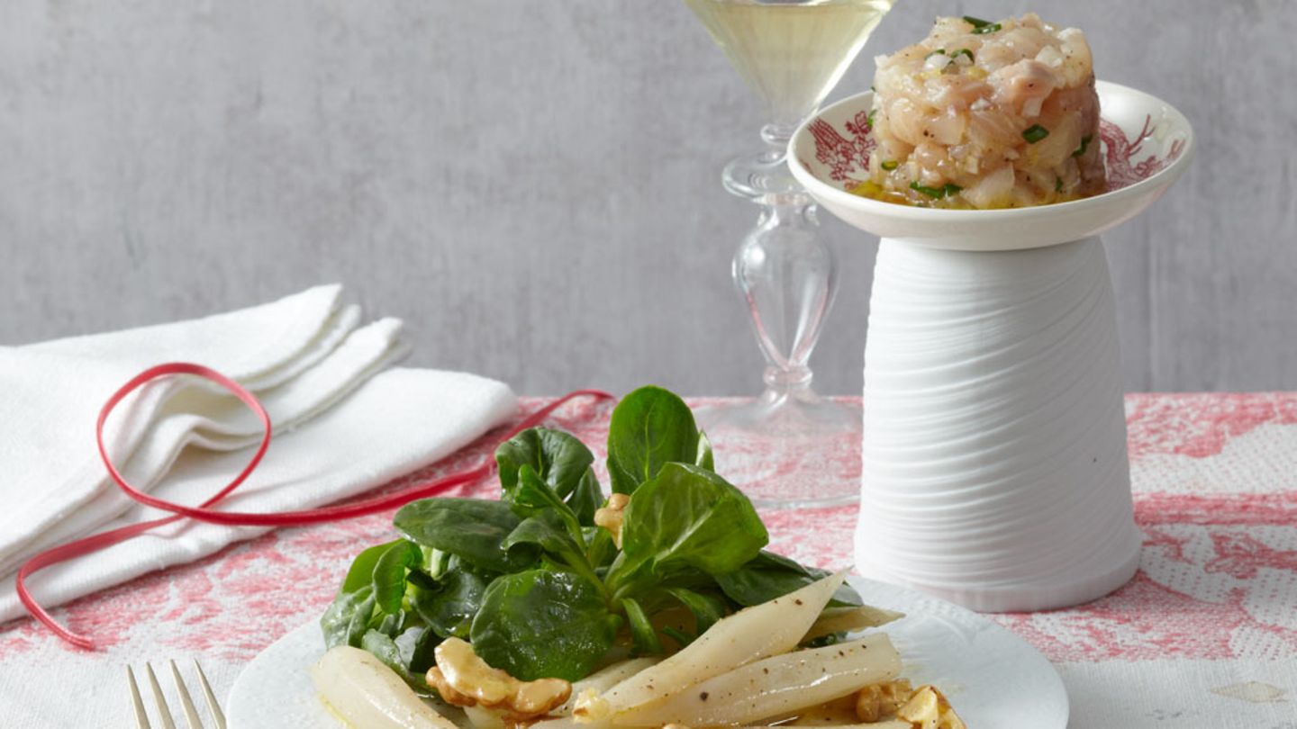 Schwarzwurzelsalat mit Saiblingstatar Rezept