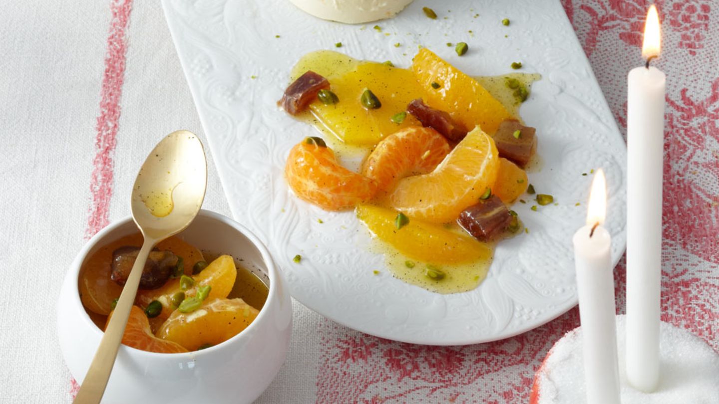 Orangencreme mit Zitruskompott Rezept