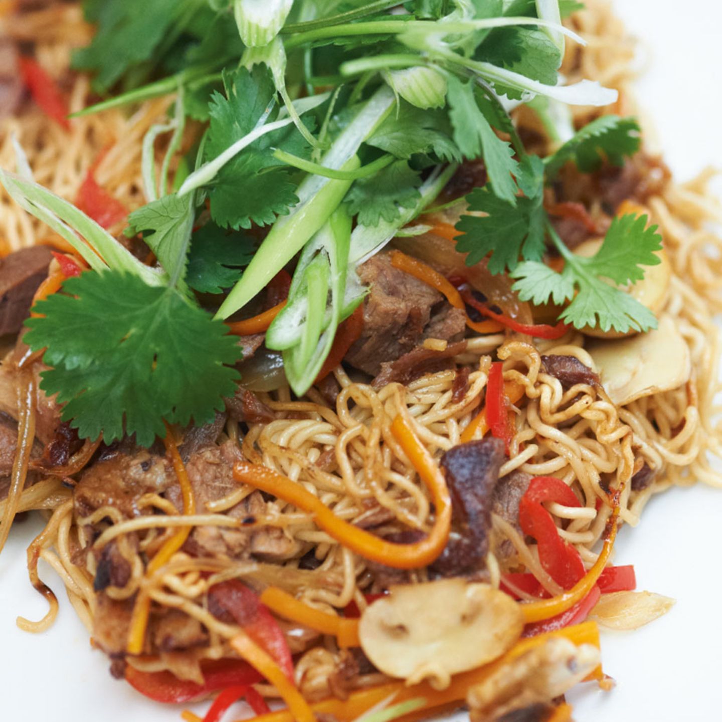 Asia-Nudelpfanne mit Gans