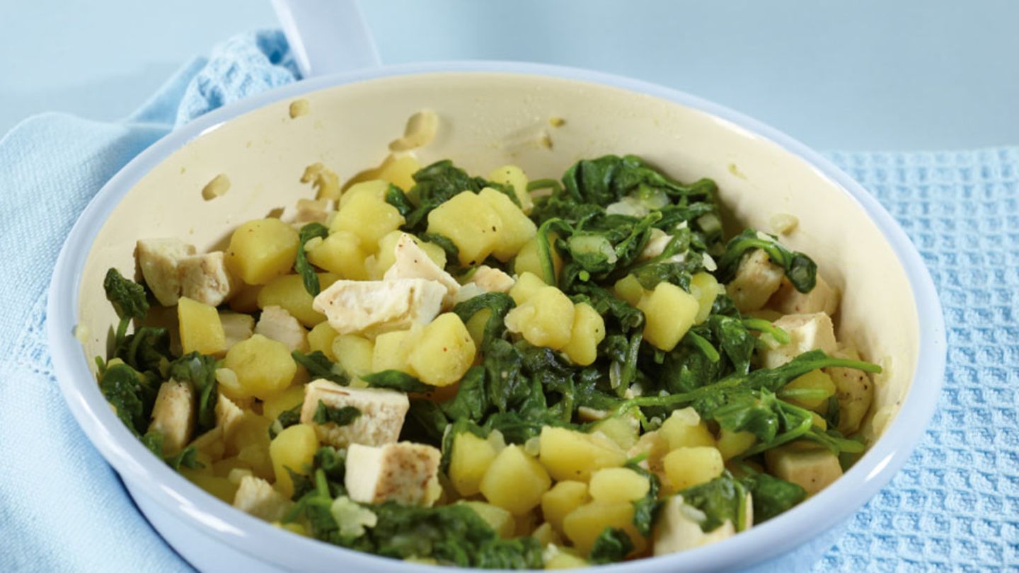 Spinat-Pfanne mit Huhn Rezept