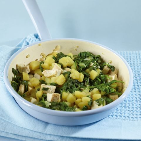 Spinat-Pfanne mit Huhn
