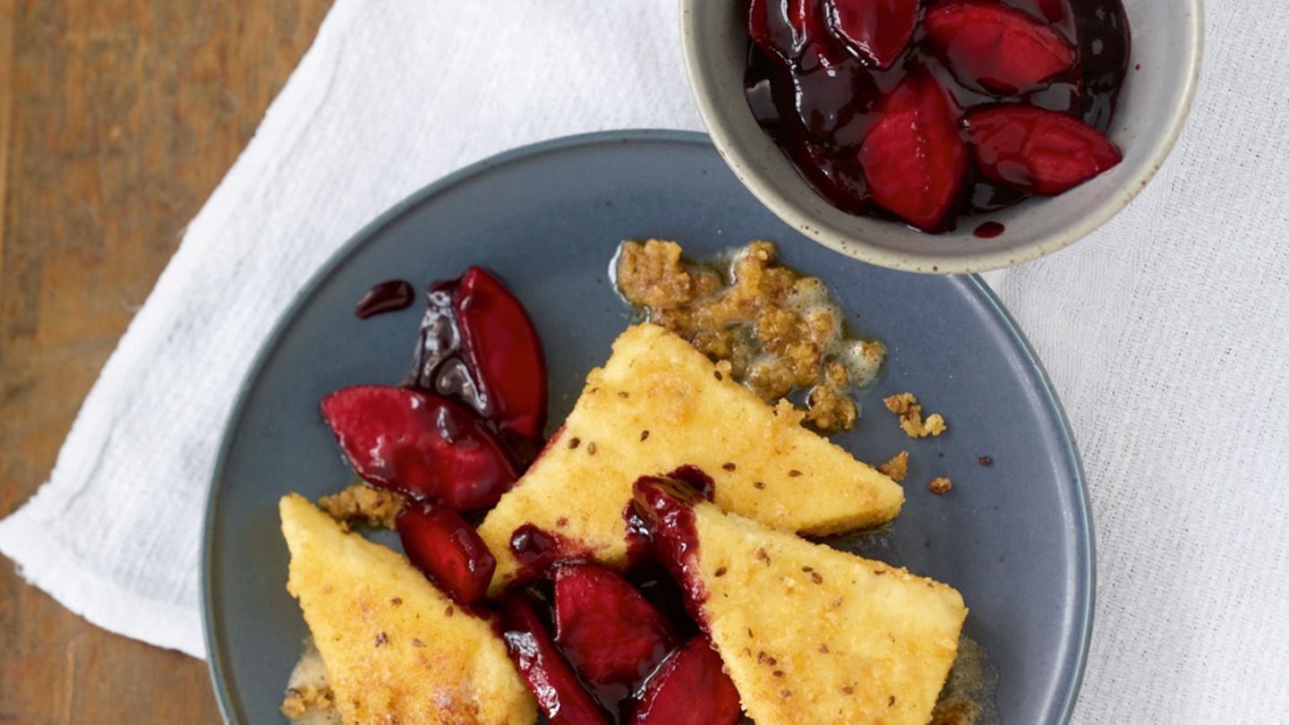 Grießschnitten mit Holundersauce Rezept