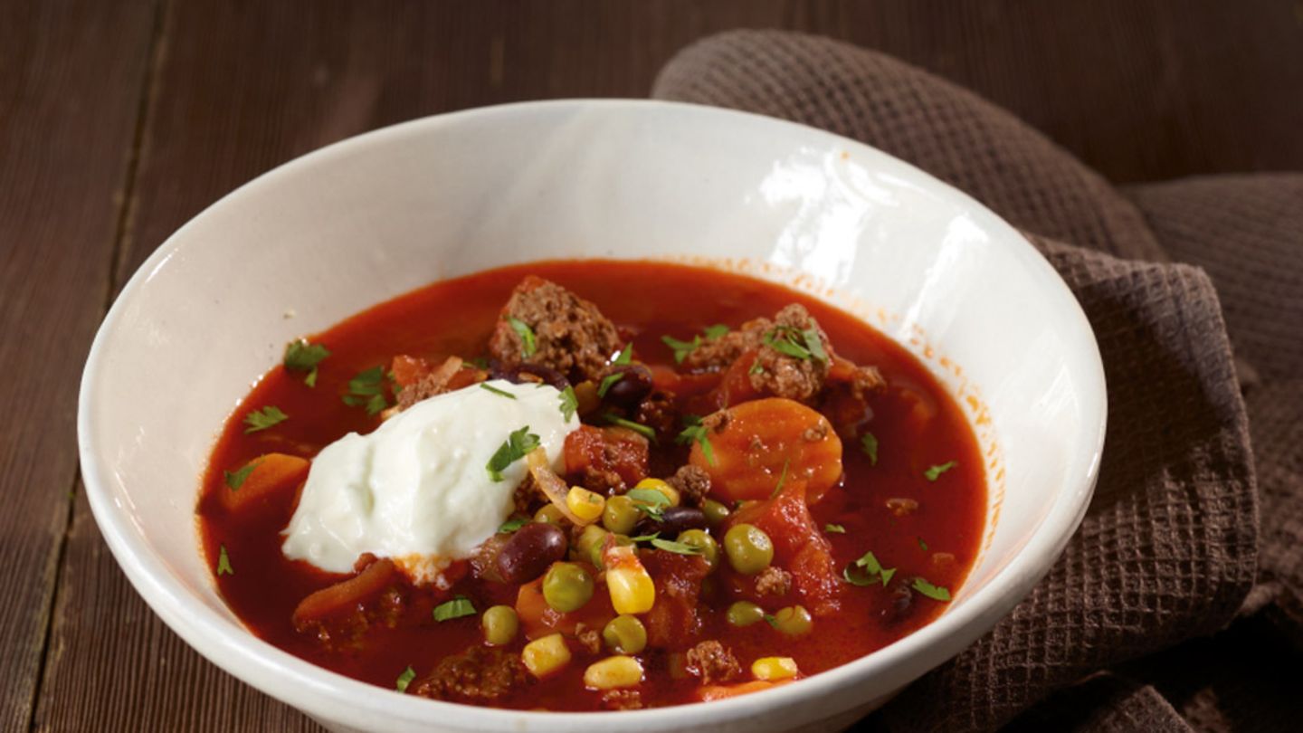 Chili con Carne mit Feta-Joghurt Rezept