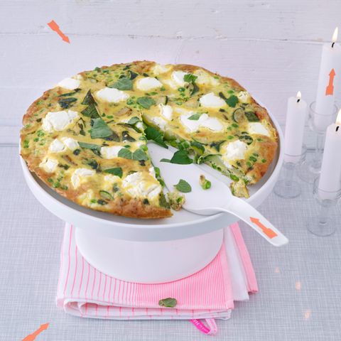 Frittata mit Zucchini und Ziegenfrischkäse