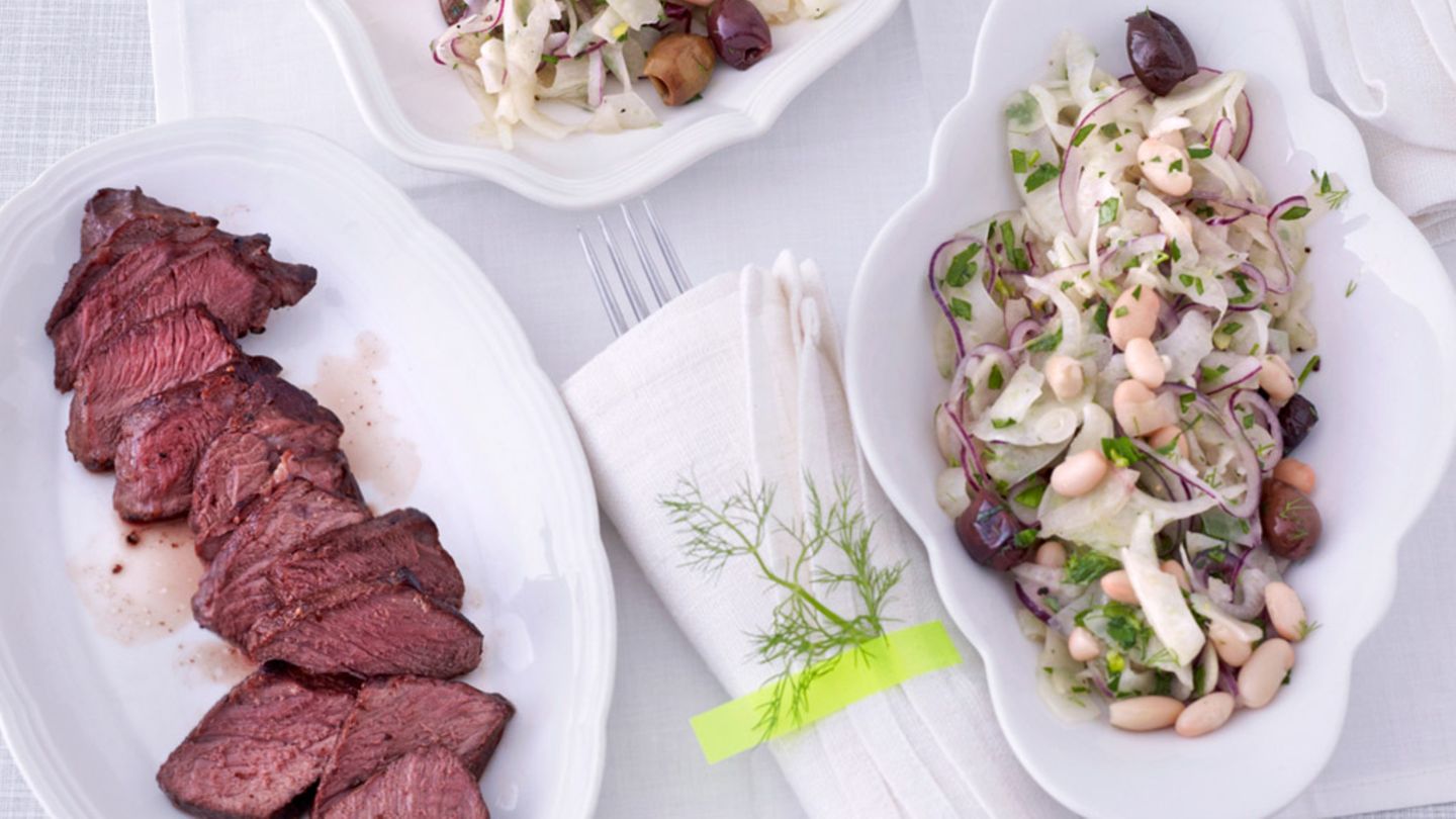 Fenchel-Bohnen-Salat mit Hüftsteak-Tagliata Rezept