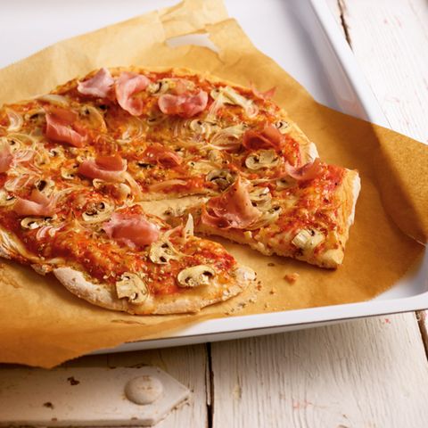 Schinken-Pilz-Pizza