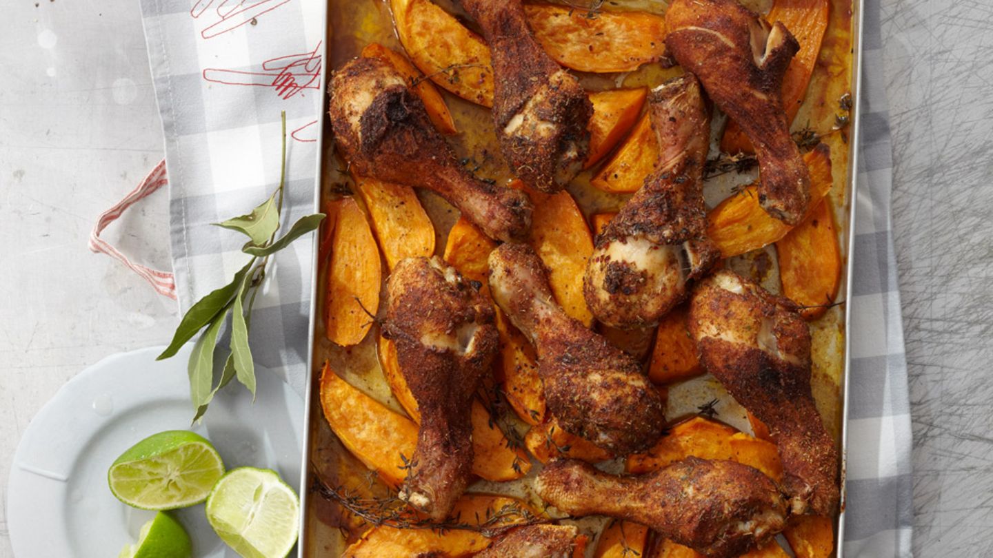 Cajún-Drumsticks mit Süßkartoffeln Rezept