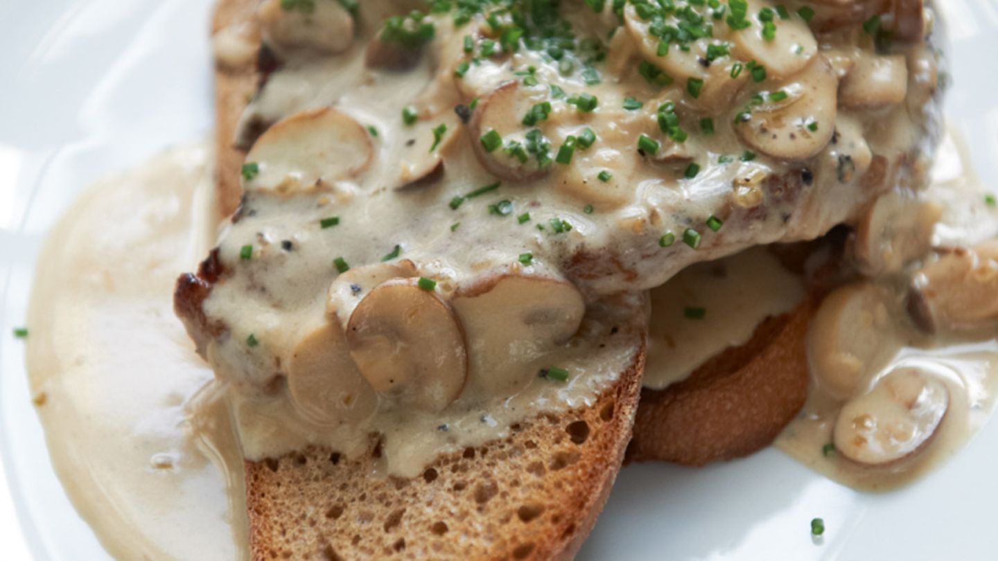 Schnitzelbrot mit Pilzrahm Rezept