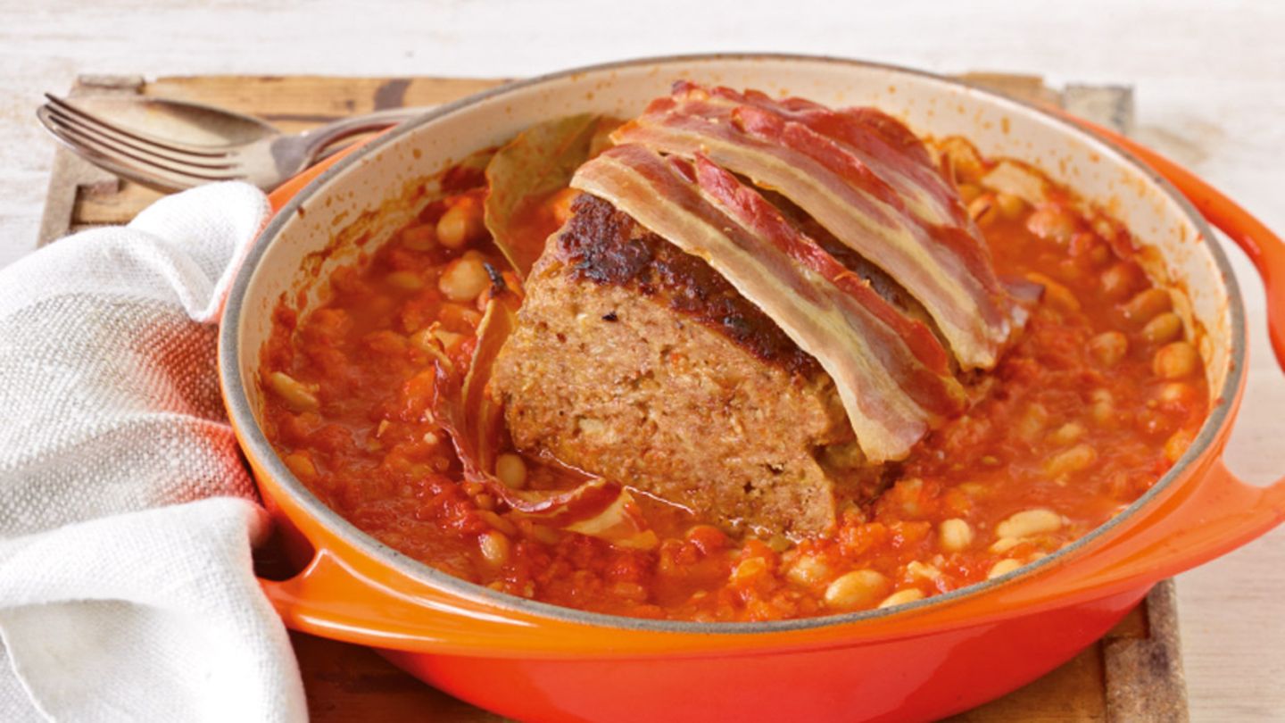 Hackbraten mit Bohnen-Sugo Rezept