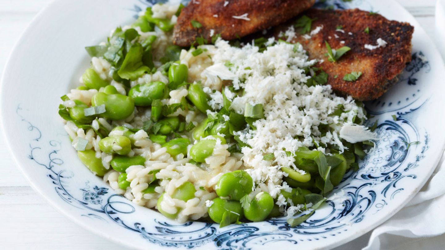 Gebackener Tafelspitz mit Bohnen-Risotto Rezept