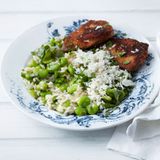 Gebackener Tafelspitz mit Bohnen-Risotto