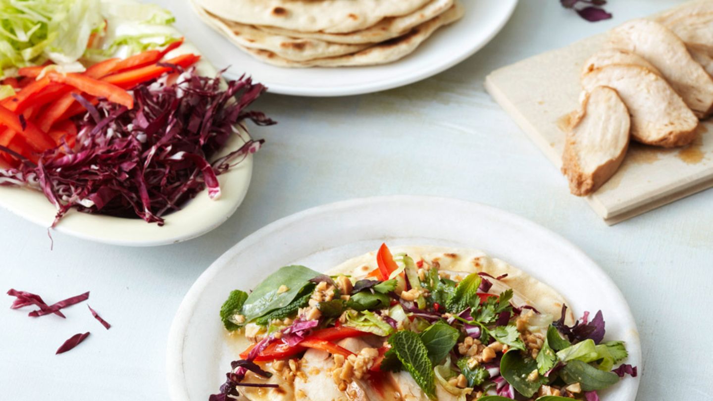 Asia-Pfannkuchen mit Hähnchen Rezept