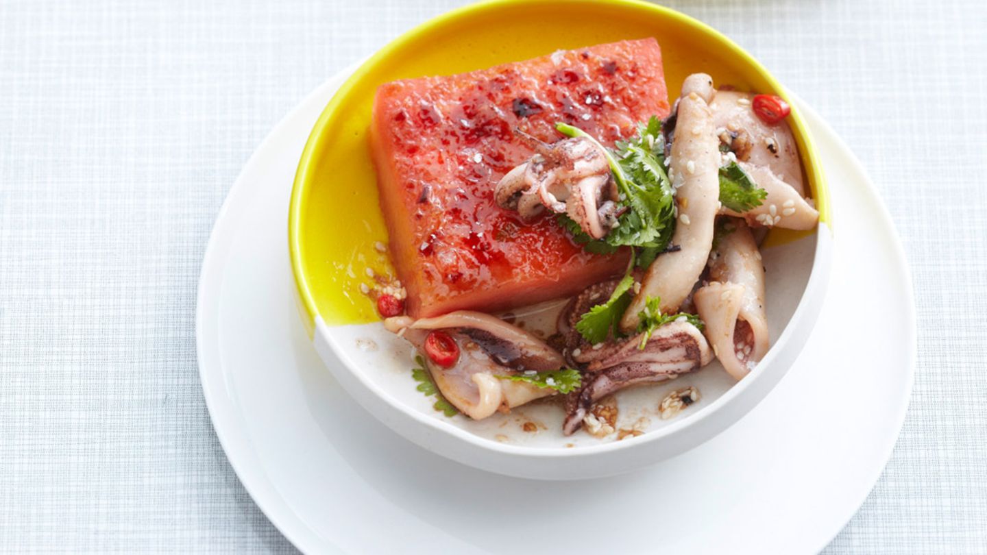 Karamellisierte Melone mit Calamaretti Rezept