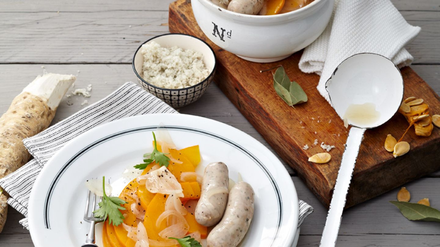 Saure Nürnberger mit Kürbis Rezept