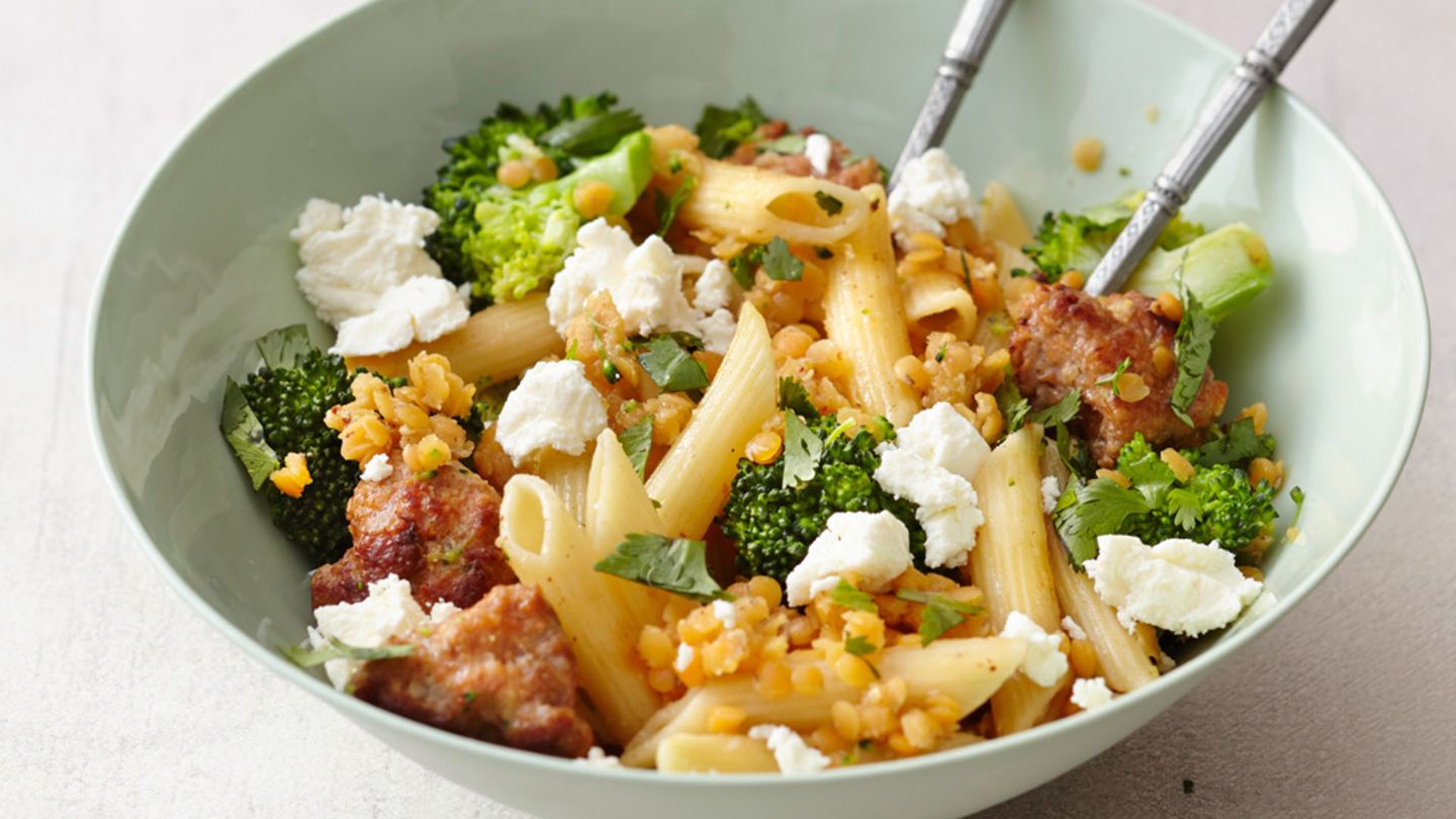 Penne mit Lammhack und roten Linsen Rezept