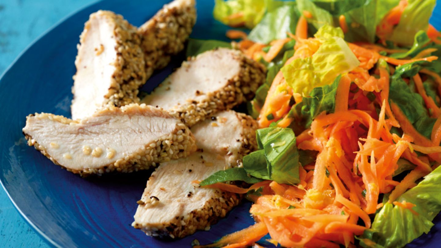 Hähnchenbrust mit Sesam-Pfeffer-Kruste Rezept