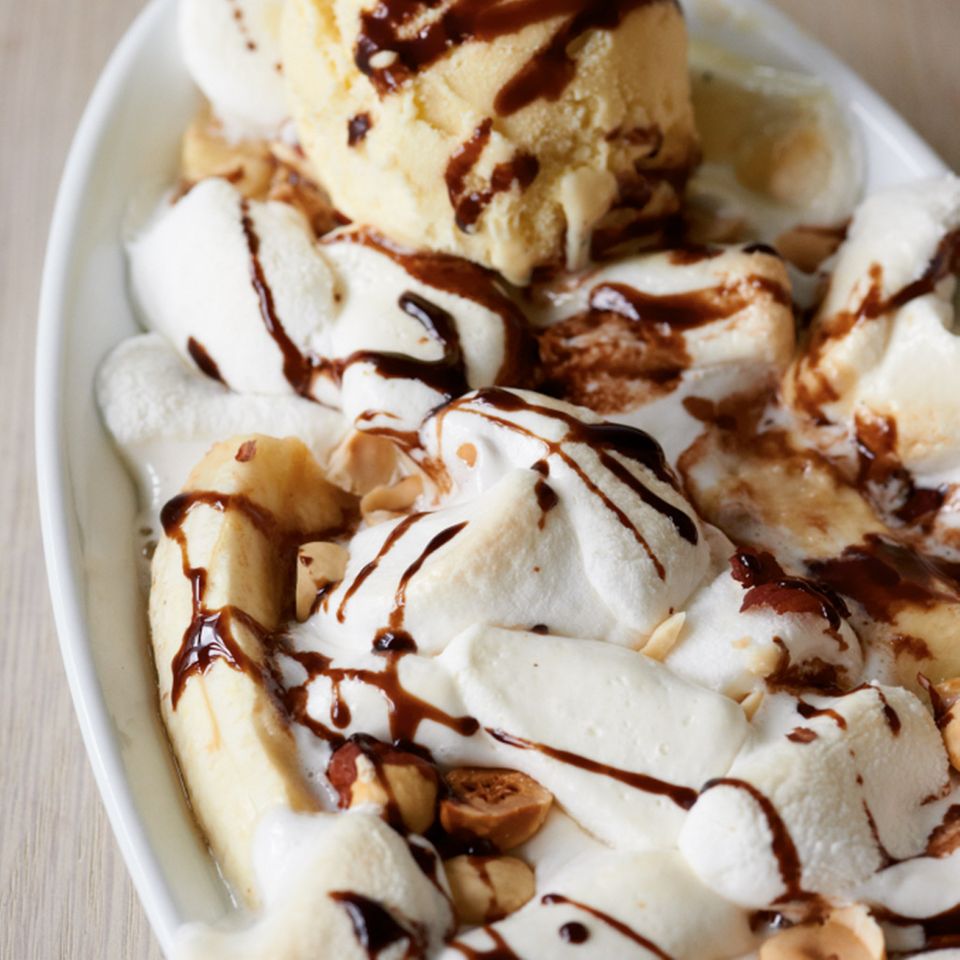 Heisses Bananensplit