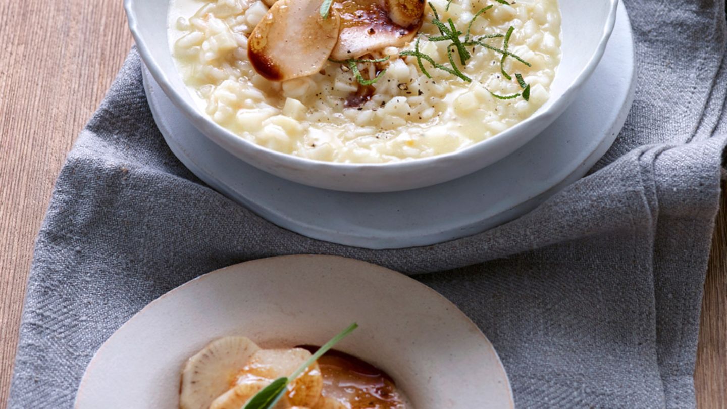 Sellerie-Risotto mit Rettich und Sojasauce Rezept