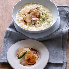 Sellerie-Risotto mit Rettich und Sojasauce