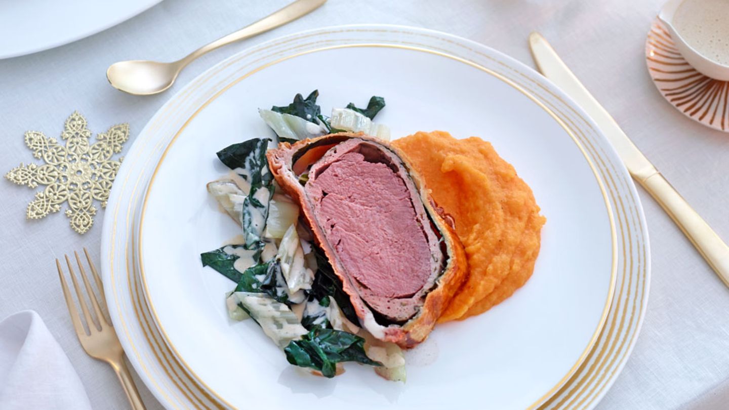 Kürbispüree und Mangoldgemüse Rezept