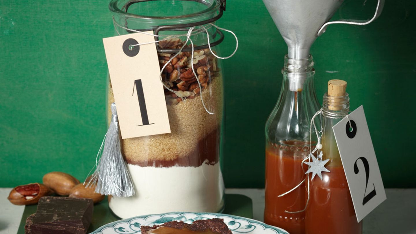 Brownie-Mix und Salz-Karamellsauce Rezept