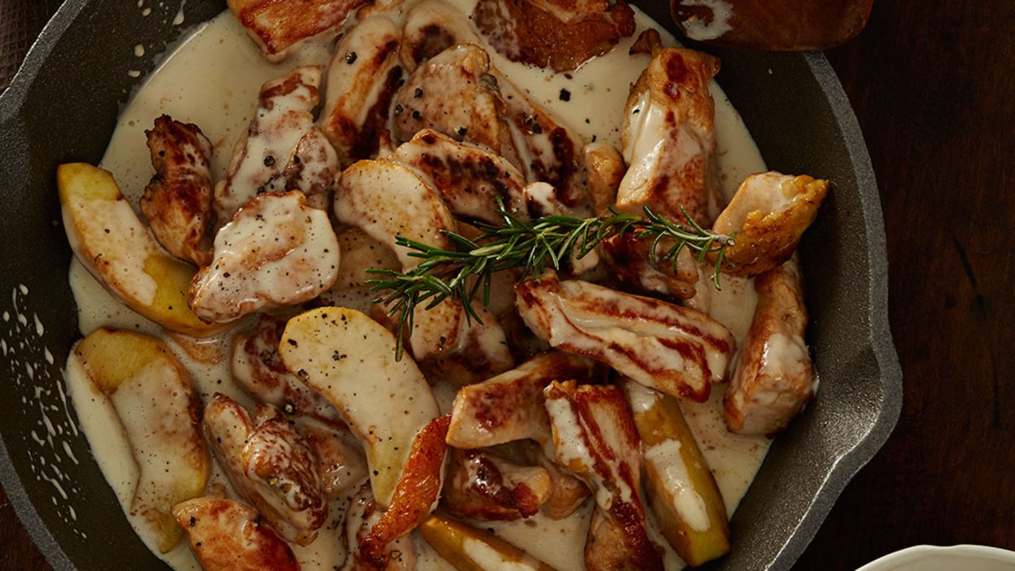 Perlhuhn mit Äpfeln und Rosmarin Rezept