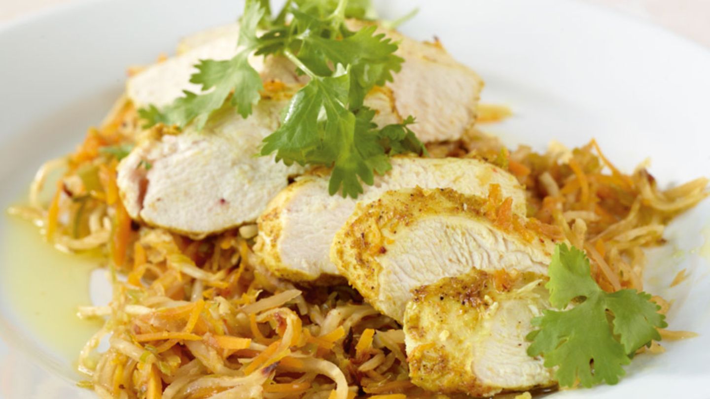 Hähnchenbrust auf Gemüse Rezept