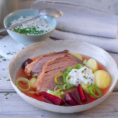 Meerrettich-Brot-Sauce mit Schnittlauch